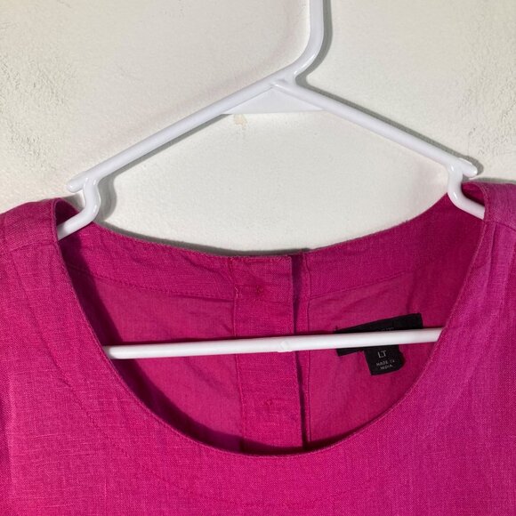 Womens J Crew Linen Dress Sleeveless Knee Length Pink LT Back Button Detail - Picture 3 of 9